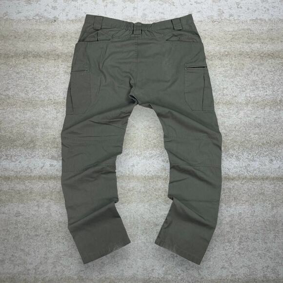 Vintage Tactical Pants Olive Green Baggy Wide Leg Fit Cargos Double Knees 90s - Picture 1 of 6